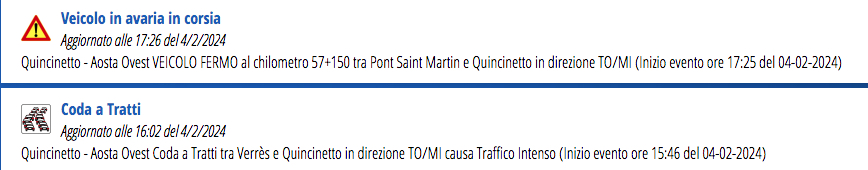 Segnalazioni autostrada A