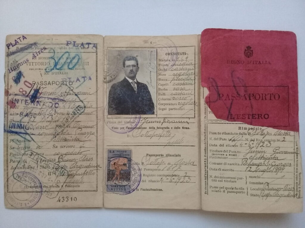 Passaporto Giovanni Junin