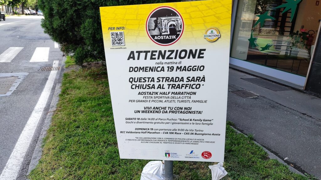 Aosta21K, le strade chiuse al traffico e i divieti di sosta per l’edizione 2024