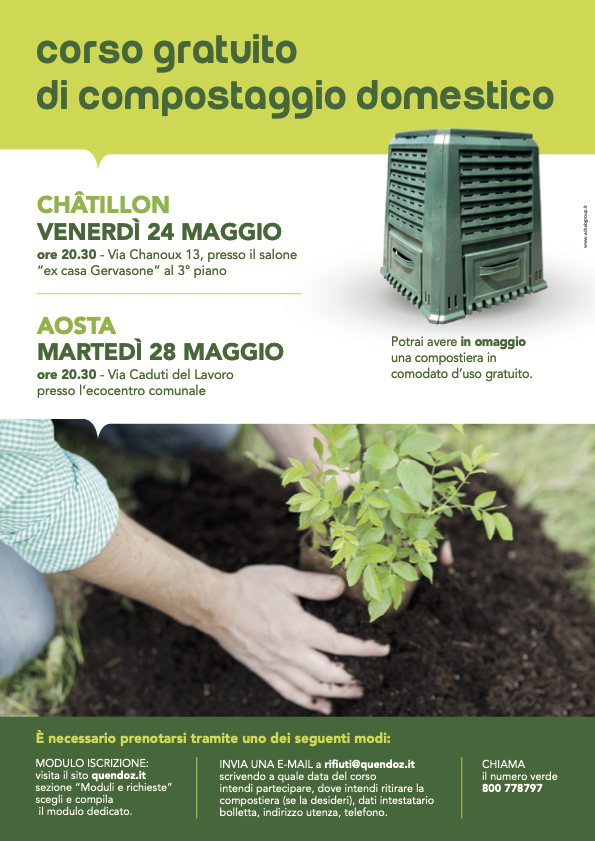 Corsi compostaggio domestico Chatillon e Aosta