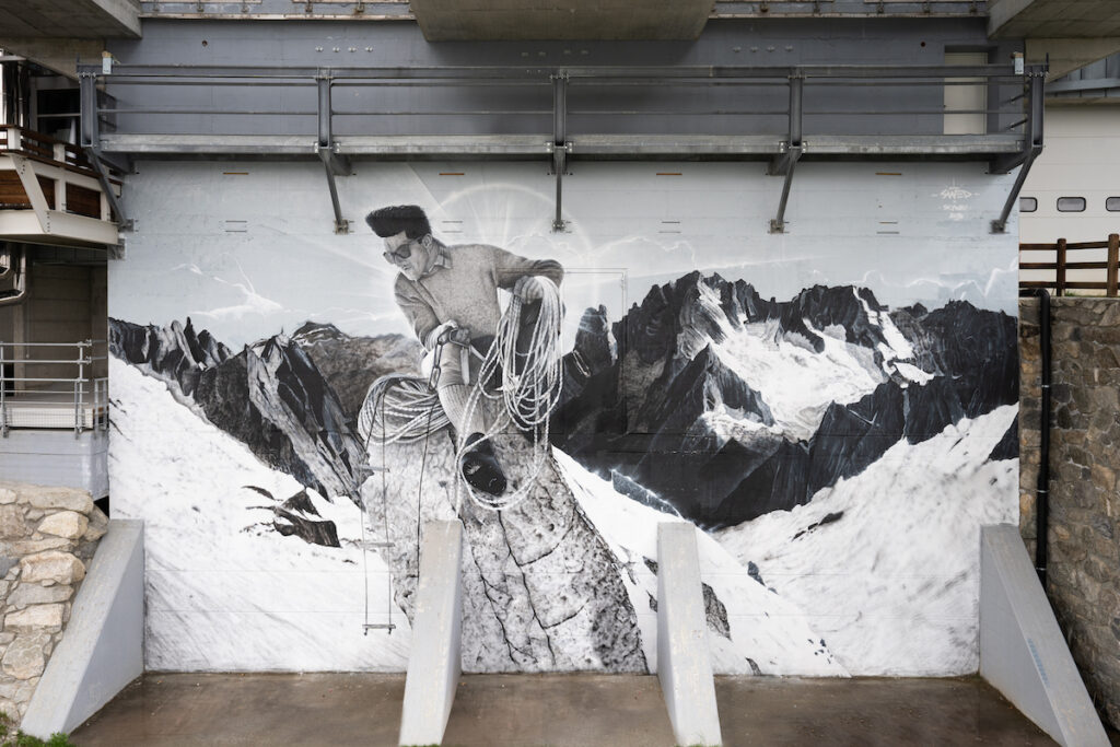 L’artista Swed Oner omaggia Walter Bonatti con un murale a Skyway