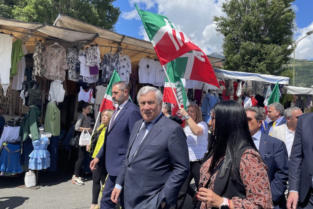 Il vicepremier Antonio Tajani ad Aosta