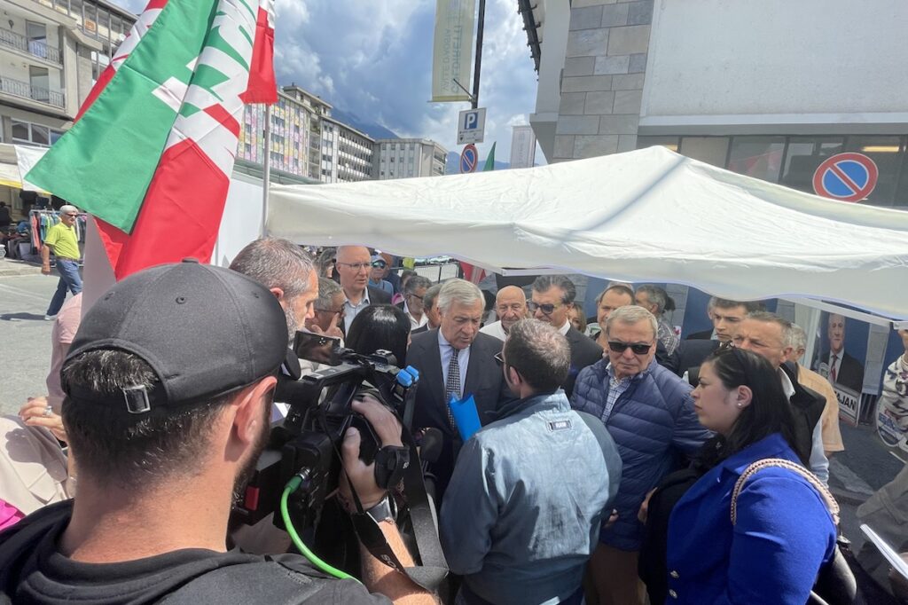 Il vicepremier Antonio Tajani ad Aosta