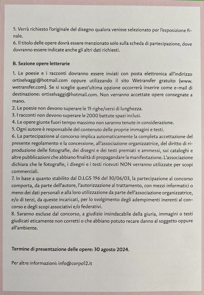 Orti selvaggi regolòamento concorso pg