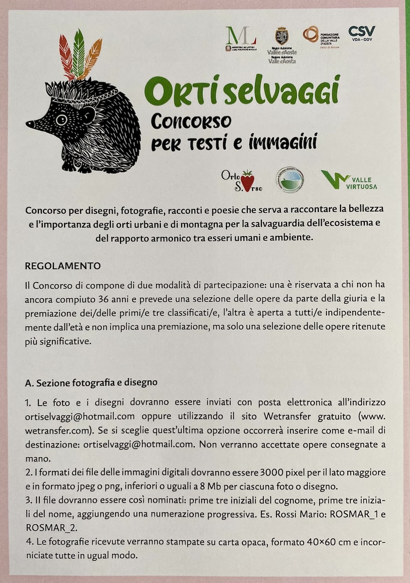 Orti selvaggi regoloamento concorso