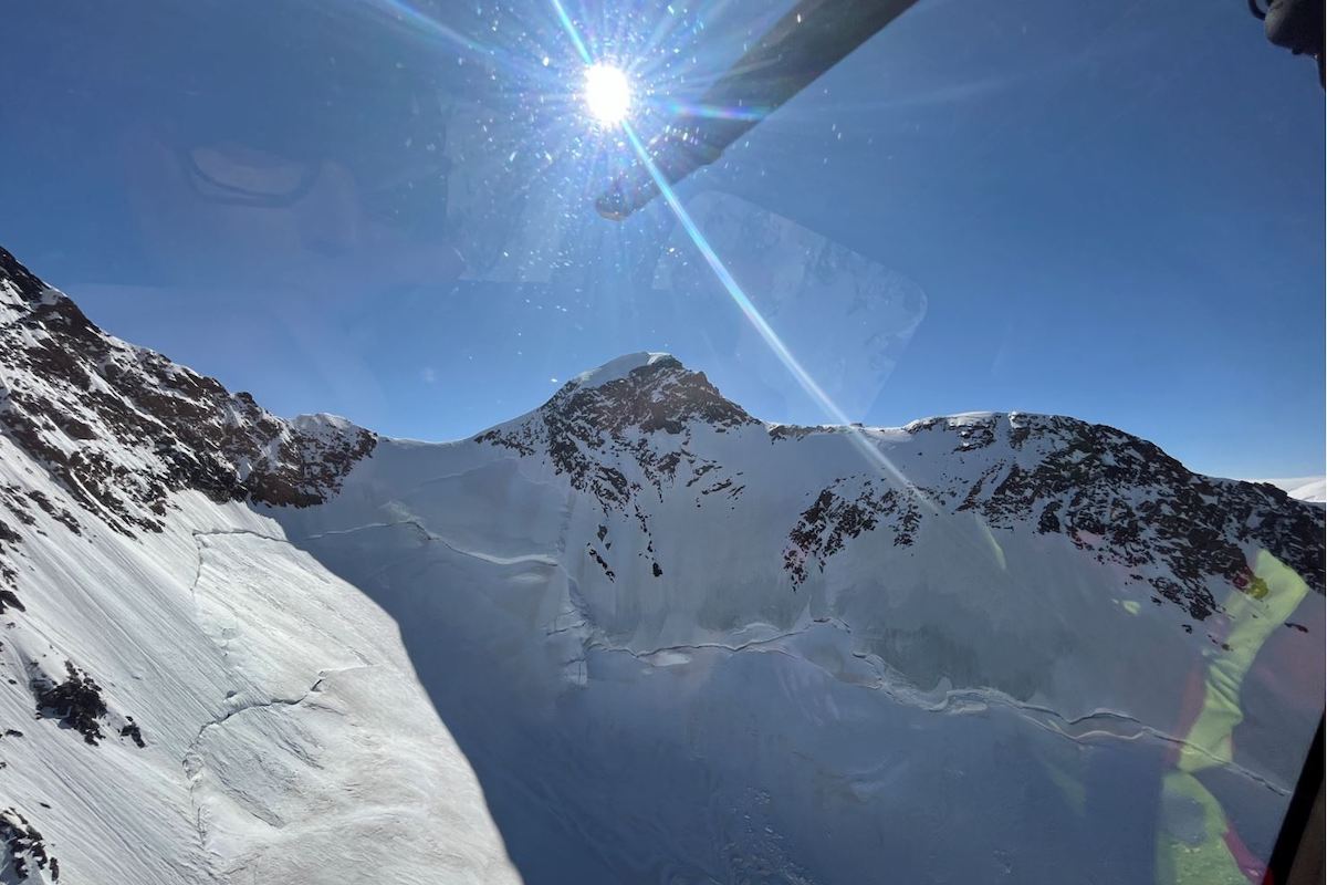 Il punto della caduta dei due alpinisti sulla Punta Zumstein, a Zermatt