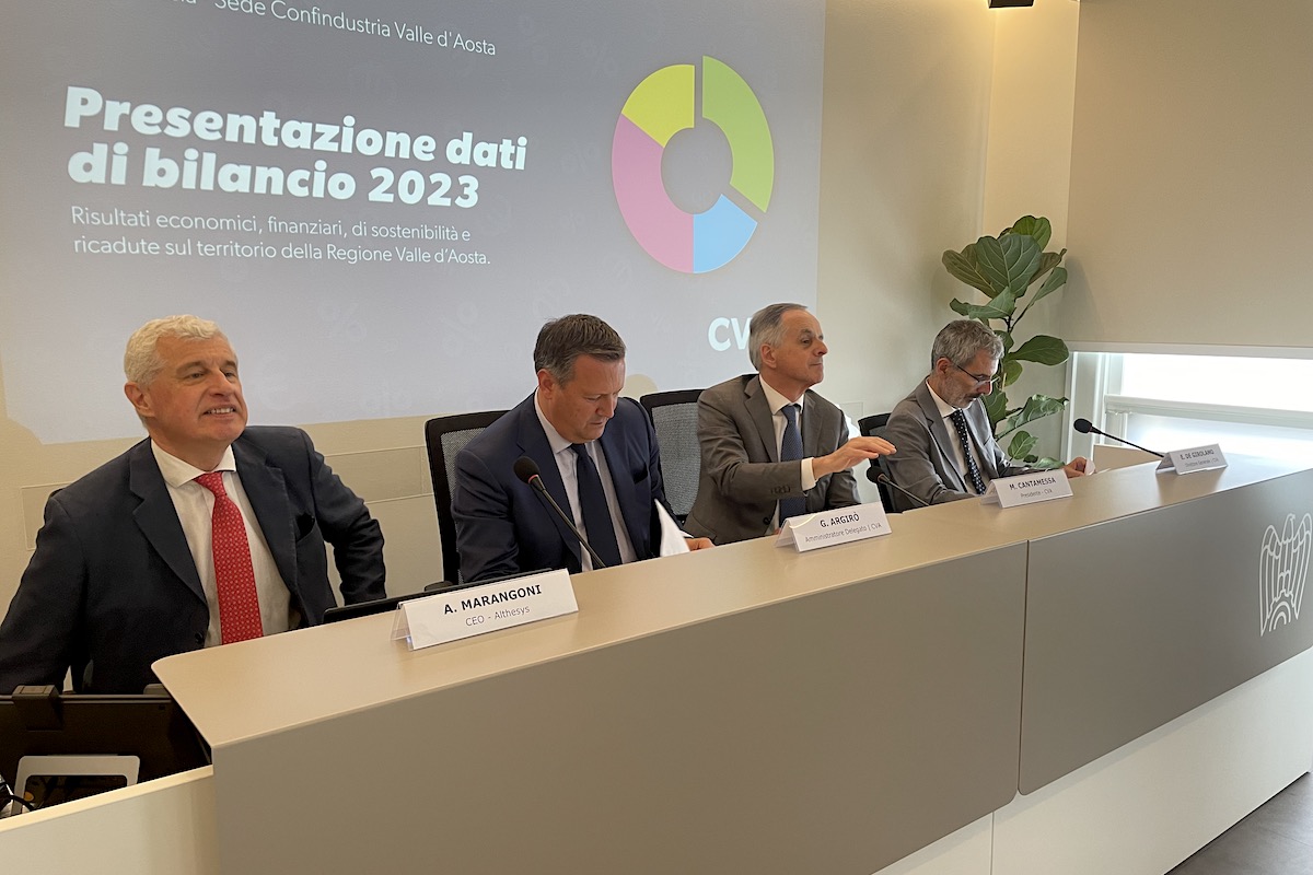 La presentazione del bilancio di Cva. Da sx: Marangoni, Argirò, Cantamessa e De Girolamo