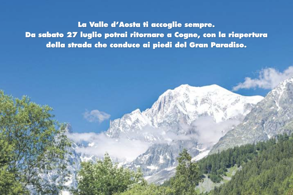 La campagna pubblicitaria su Cogne con il Monte Bianco