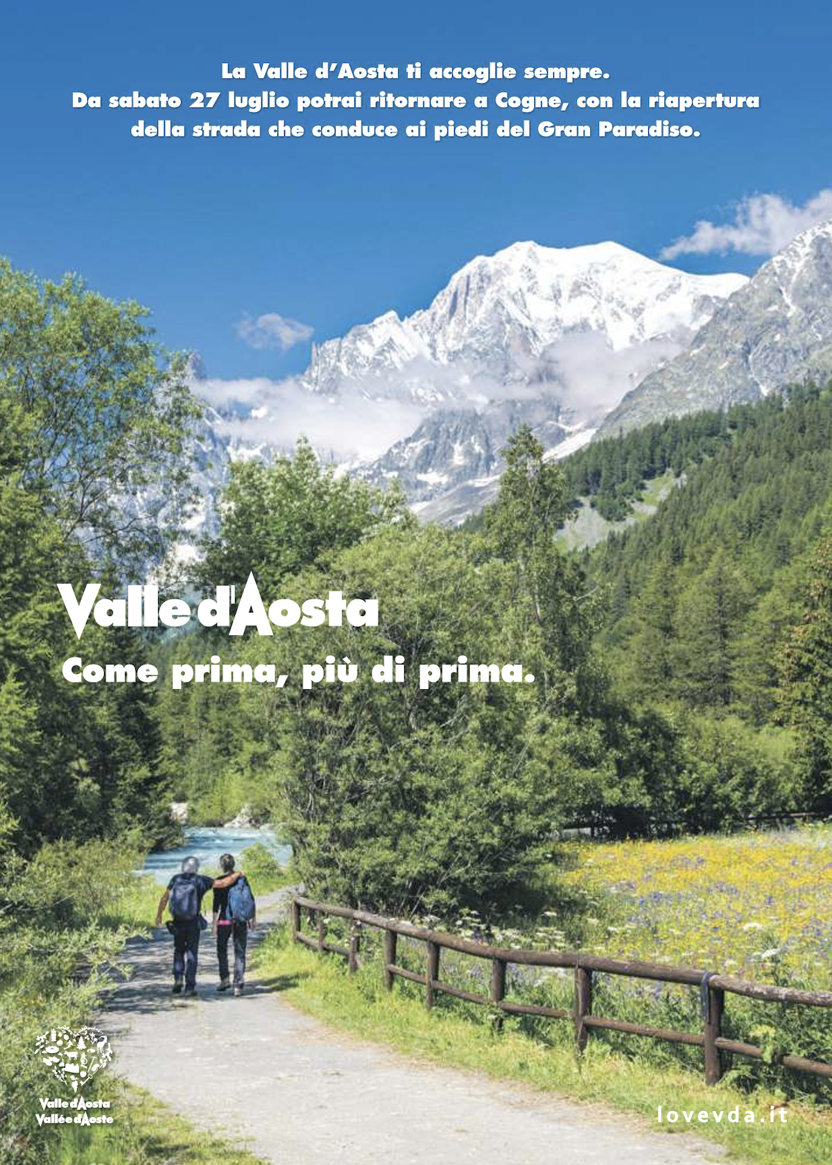 La campagna pubblicitaria su Cogne con il Monte Bianco