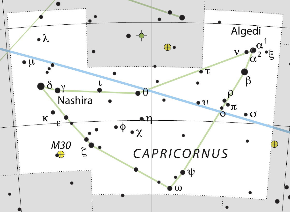 La costellazione del Capricorno. Credit: IAU and Sky & Telescope