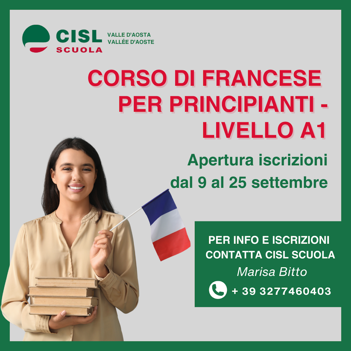 Corso di francese Cisl - Locandina