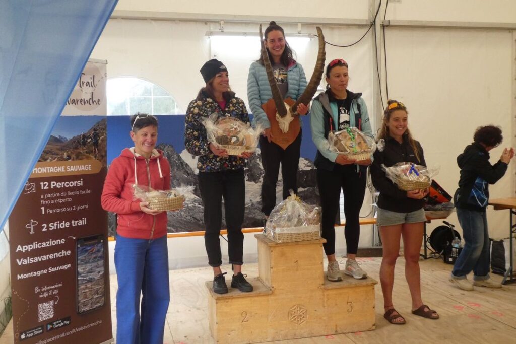 Il podio femminile del Valsavarenche Trail Sauvage