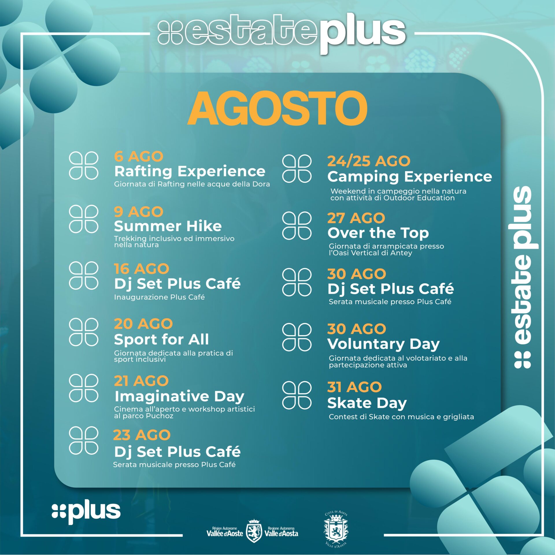 Estate Plus Cittadella programma di agosto