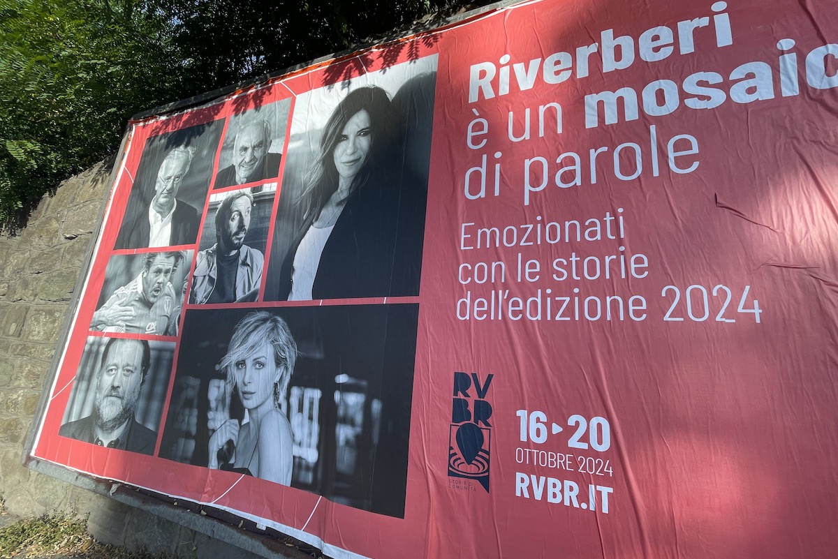 Le pubblicità affisse del festival Riverberi 2024