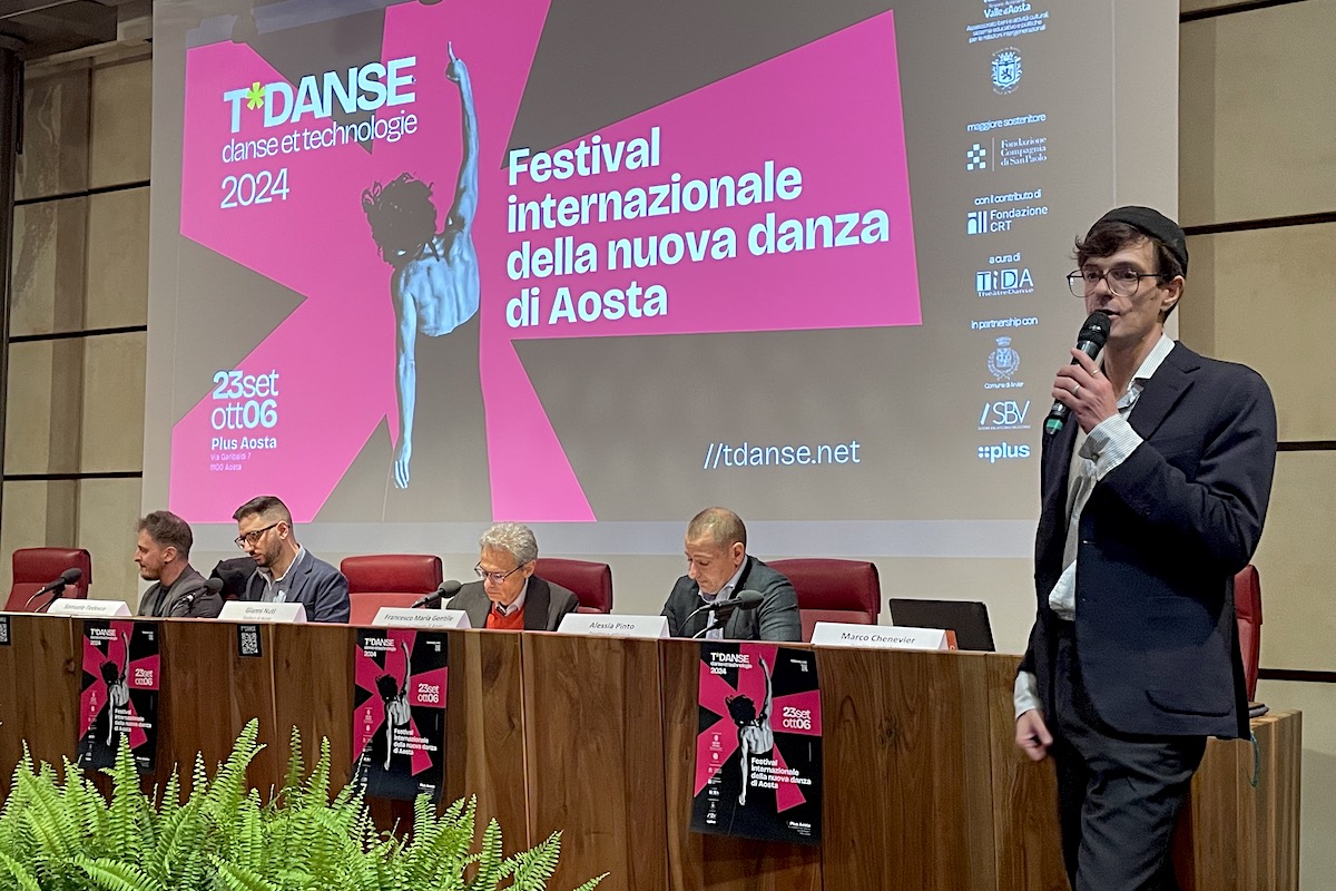 La presentazione di T*Danse 2024. Da sx: Tranquilli, Nuti, Tedesco, Gentile e Chenevier