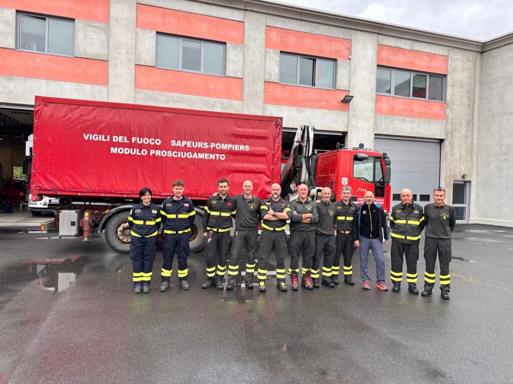 Partiti dalla Valle d’Aosta i primi Vigili del fuoco in aiuto all’Emilia Romagna