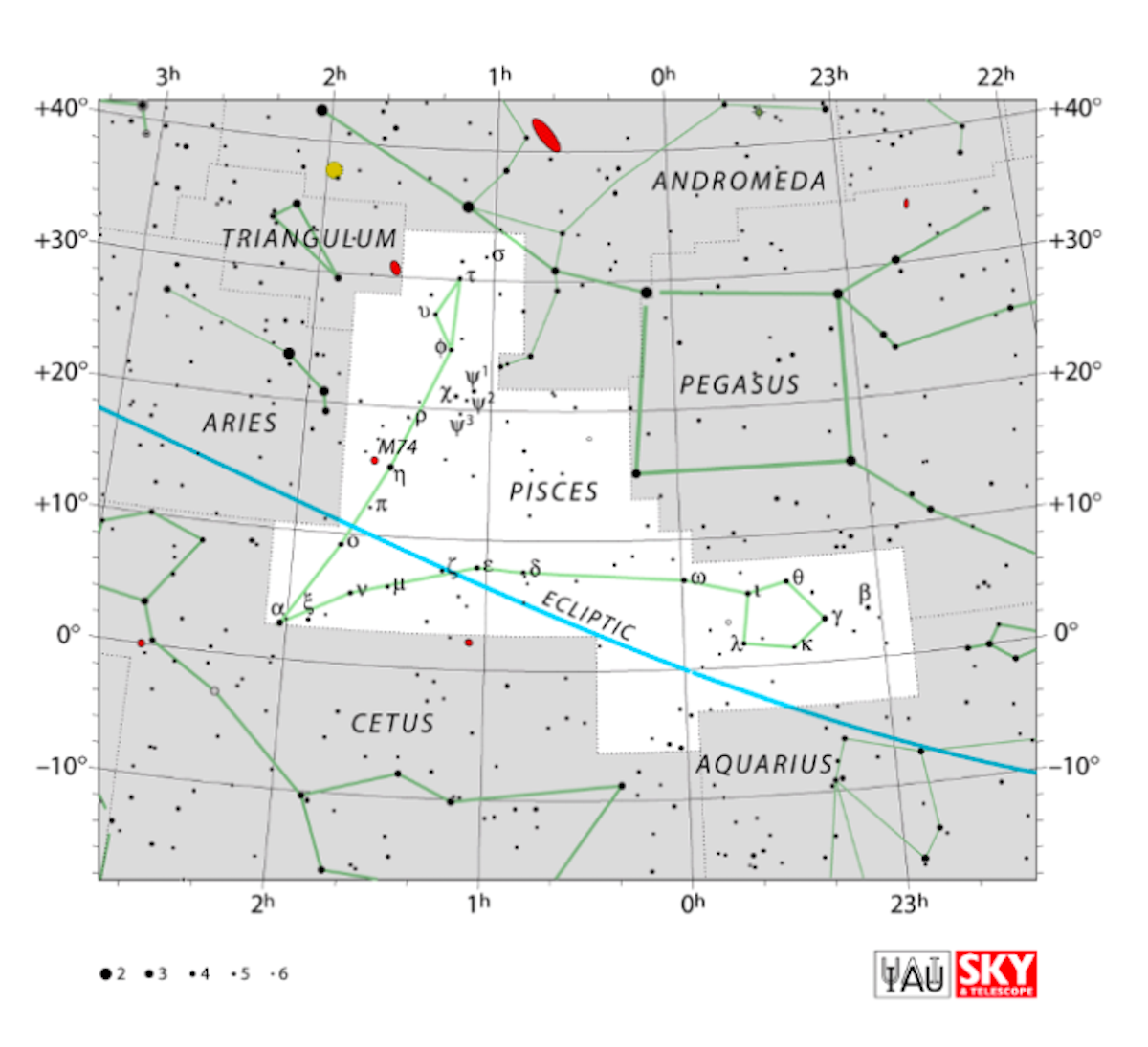 La costellazione dei Pesci. Credit: IAU and Sky & Telescope