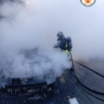 Vigili del fuoco al al lavoro ad Antey Saint André