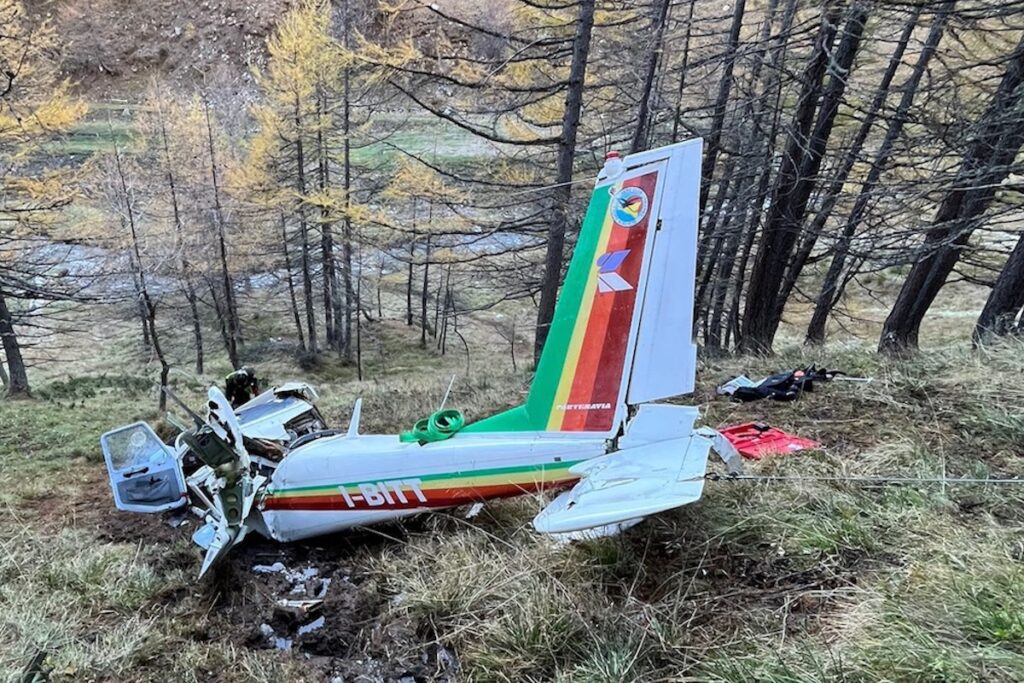 L'aereo da turismo precipitato a Saint-Rhémy-en-Bosses