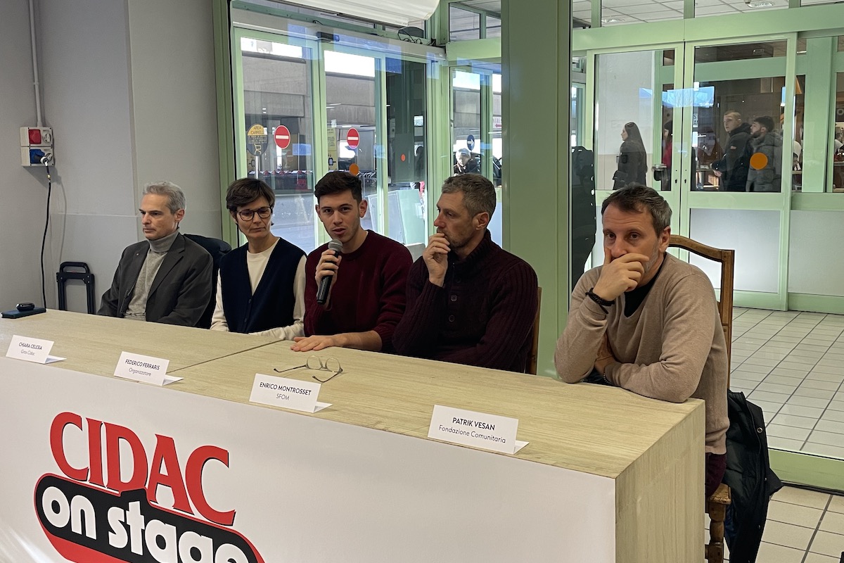 Il lancio del contest "Cidac On Stage". Da sx: Nuti, Celesia, Ferraris, Montrosset e Vesan