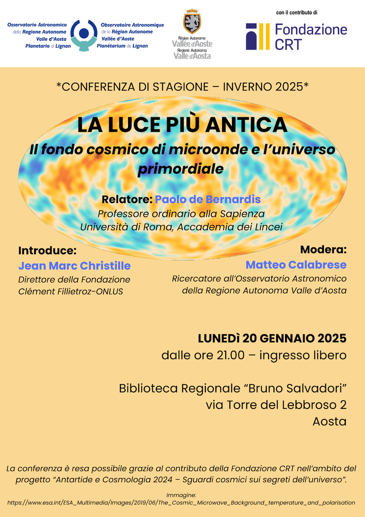 Conferenza "La luce più antica"