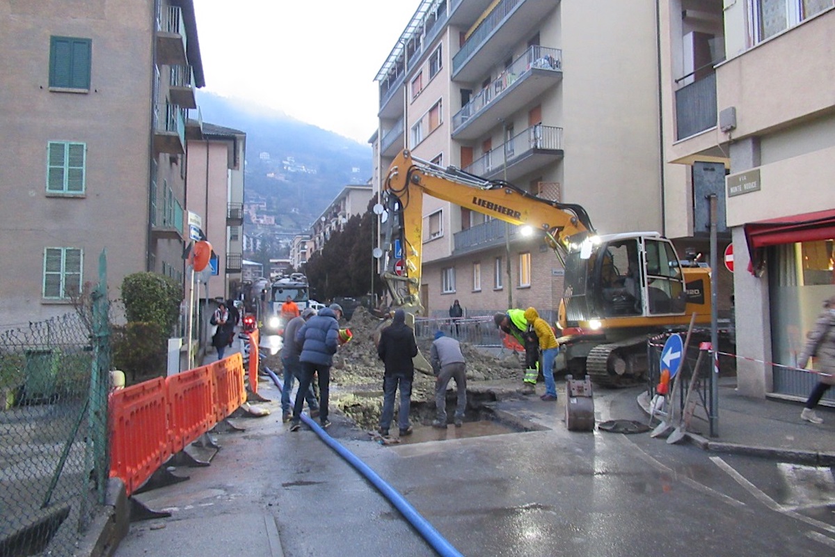 L'intervento in via Monte Vodice, ad Aosta - Foto Comune di Aosta