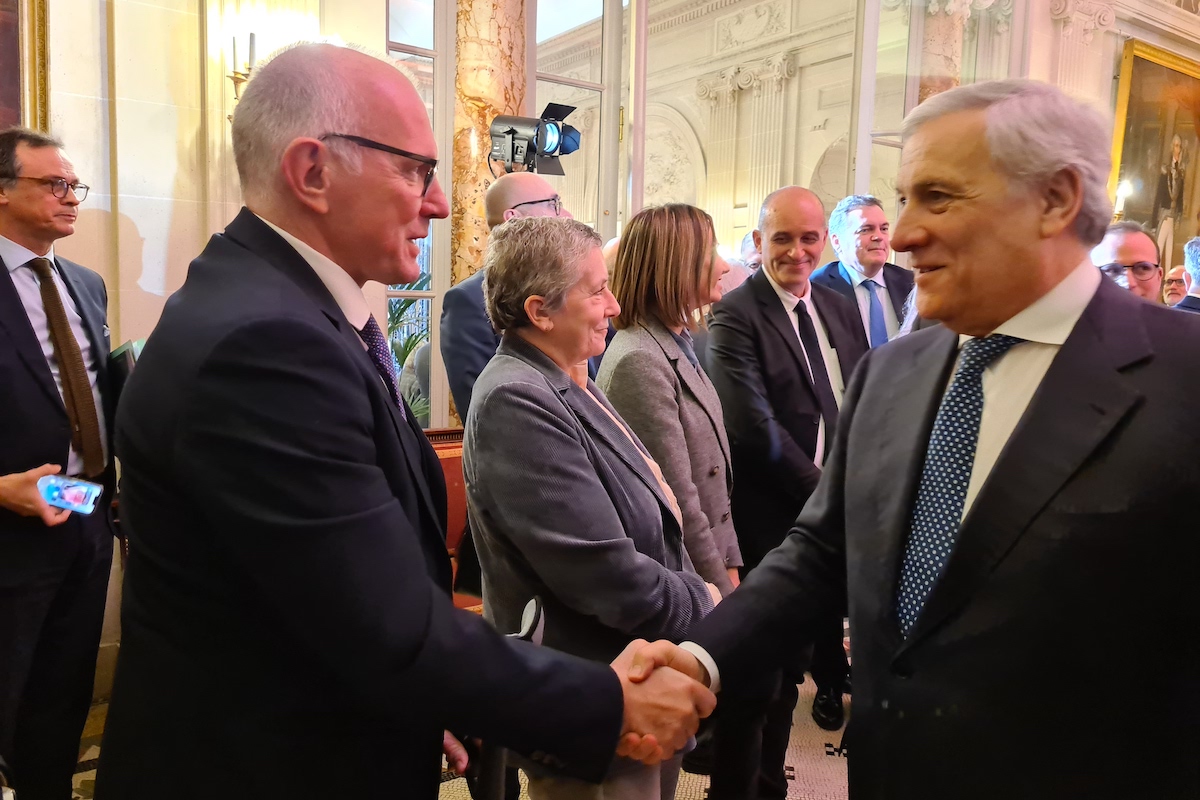 Il presidente della Regione Renzo Testolin a Nizza con il Ministro degli Interni Antonio Tajani