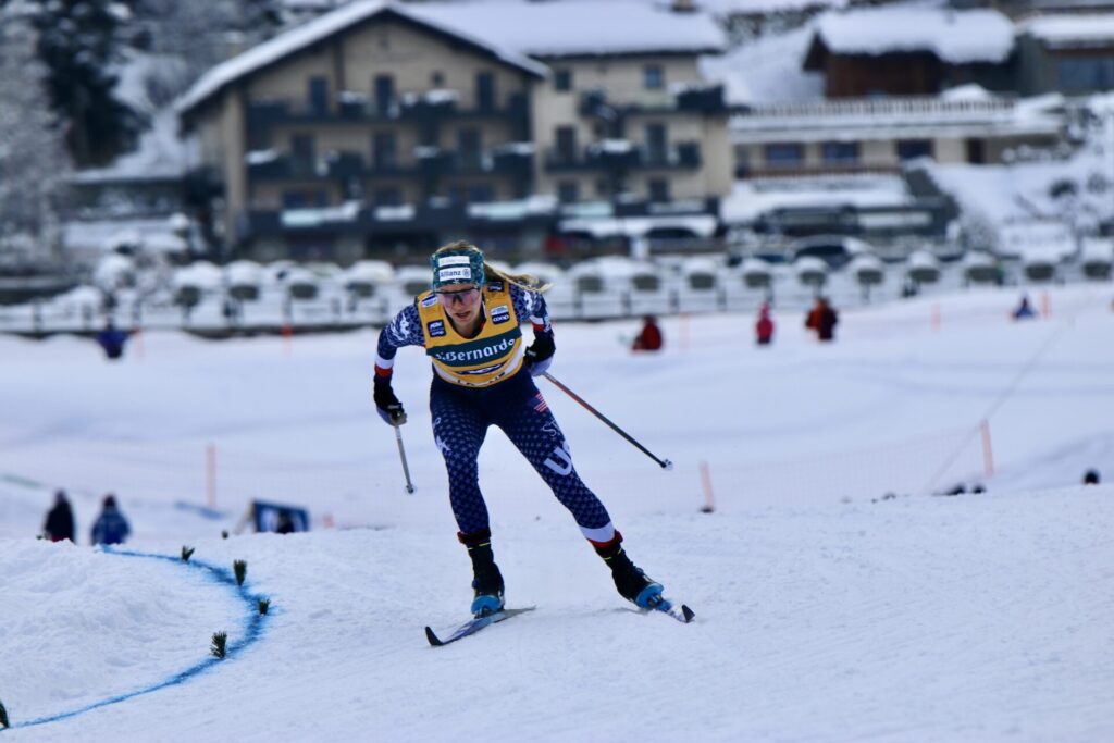 Jessie Diggins Coppa del mondo di sci di fondo cogne foto di Nicole Jocollé