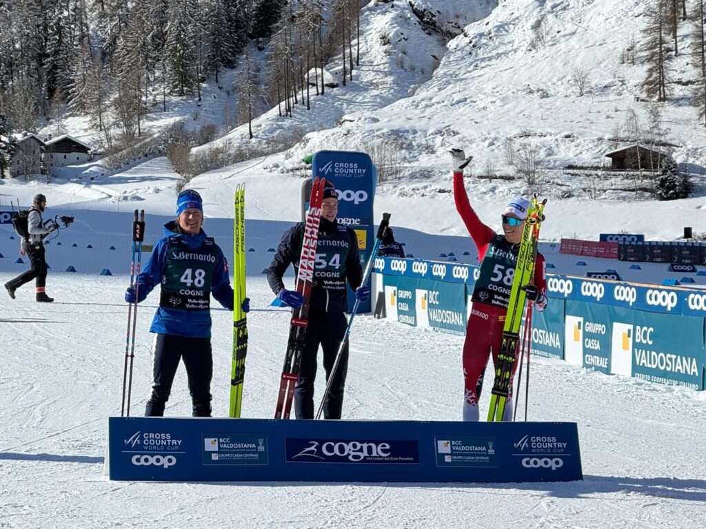 Il podio della 10km di Cogne