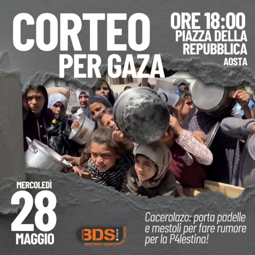 Corteo ad Aosta per Gaza