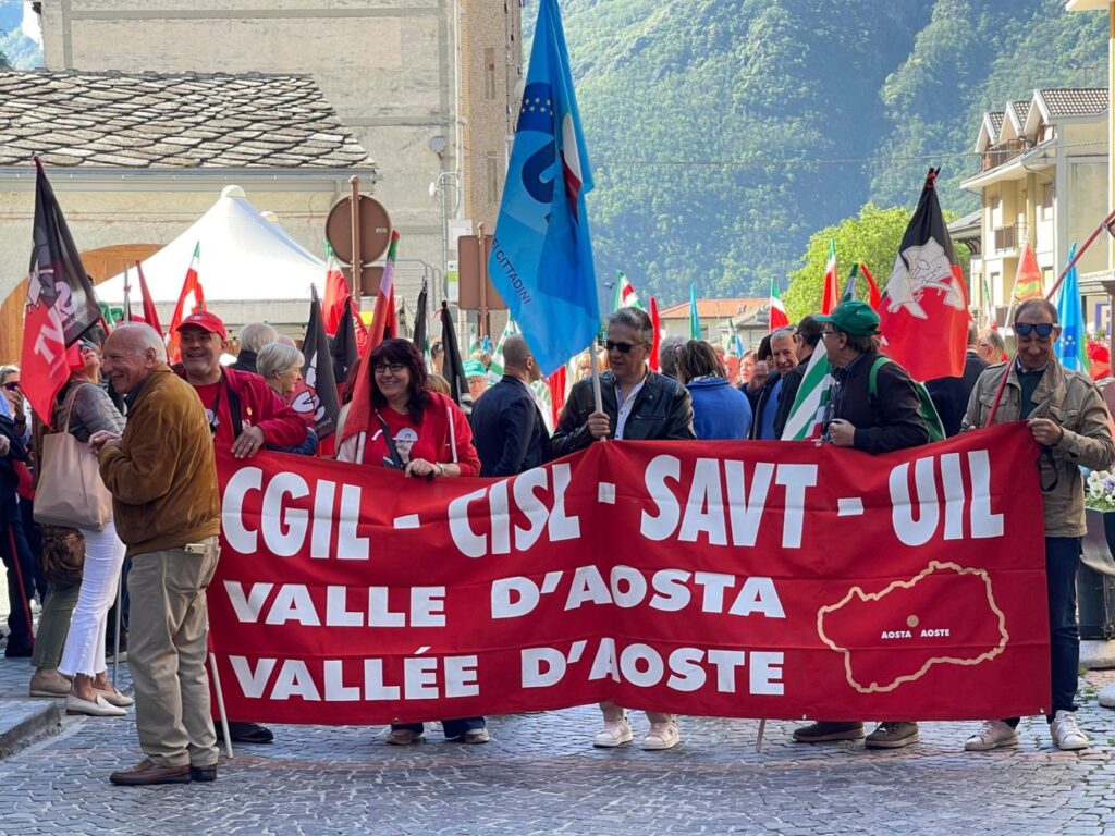 Corteo del Primo Maggio a Verrès