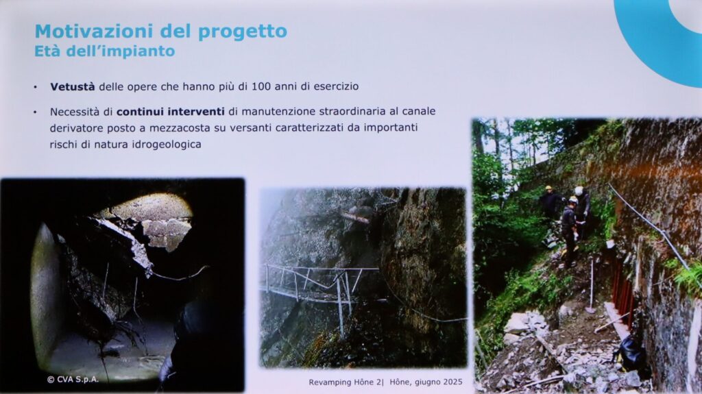 I problemi dell'attuale impianto idroelettrico di Hône 2
