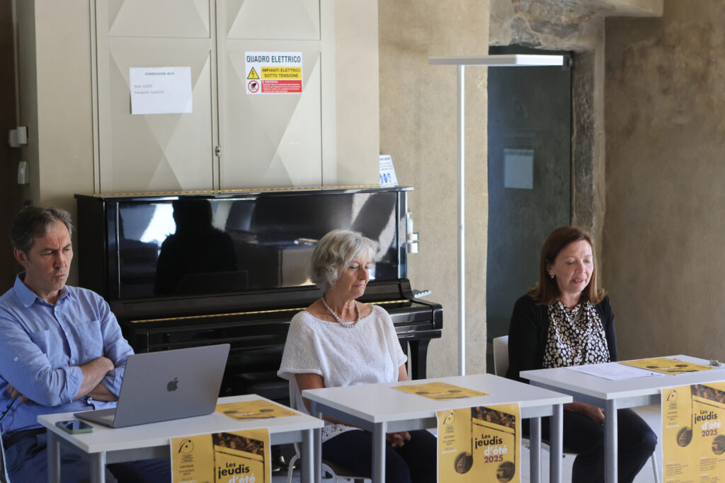 Conservatoire conferenza stampa di presentazione della rassegna Les jeudis d'été, Mauro Gino, Giovanna Sampietro e Marinella Tarenghi