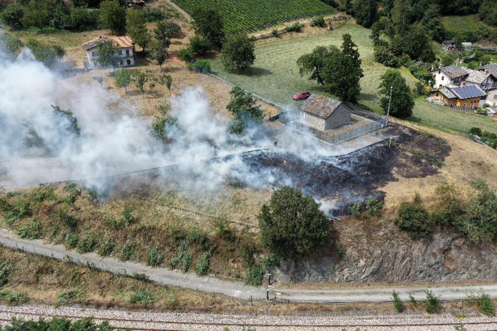 Incendio Regione Borgnalle Aosta
