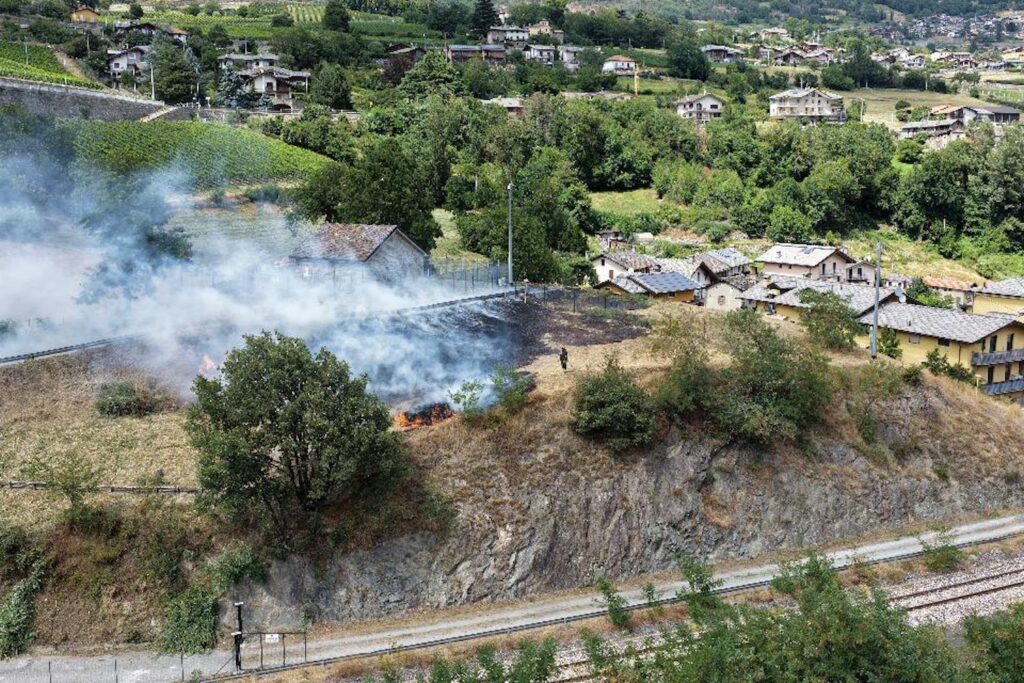 Incendio Regione Borgnalle Aosta