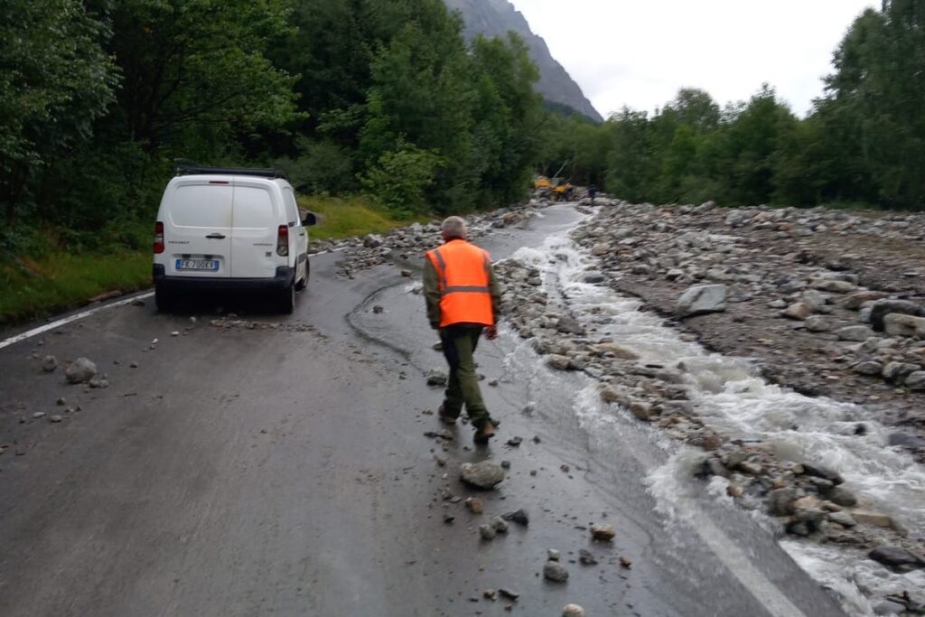 La frana in Val Ferret a Courmayeur