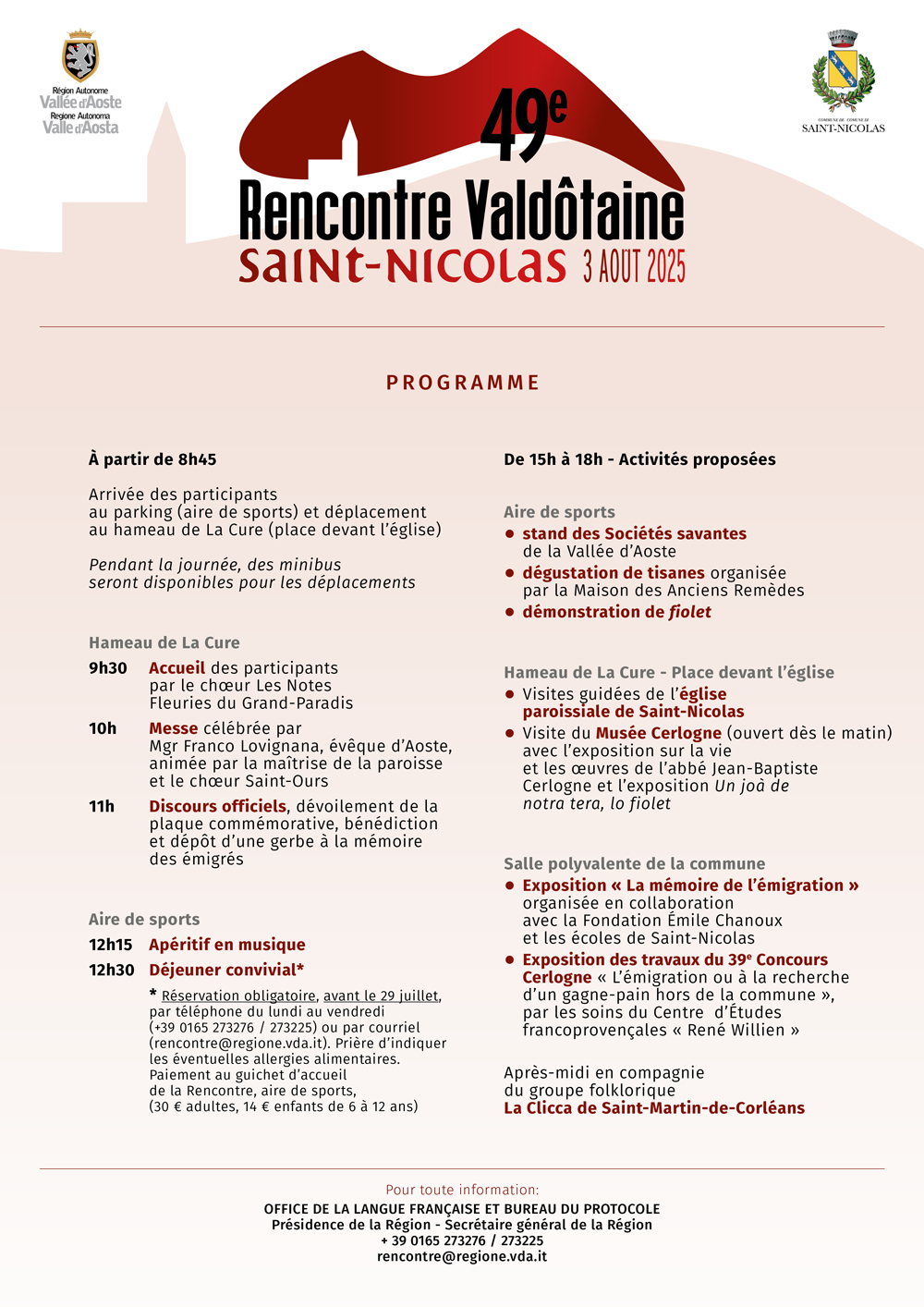 Programme Rencontre Valdotaine