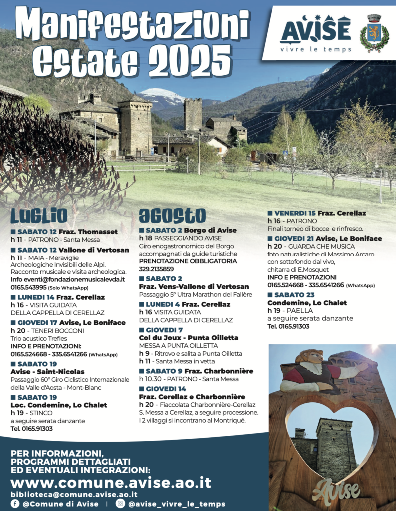 Manifestazioni Avise 2025