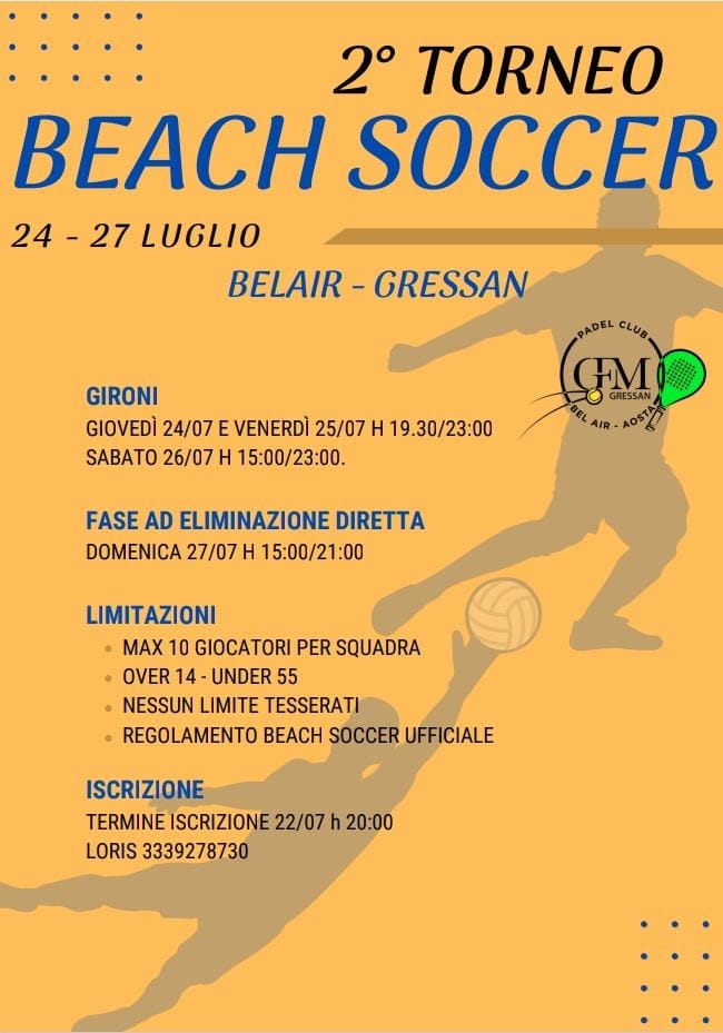 Secondo torneo beach soccer Belair Gressan