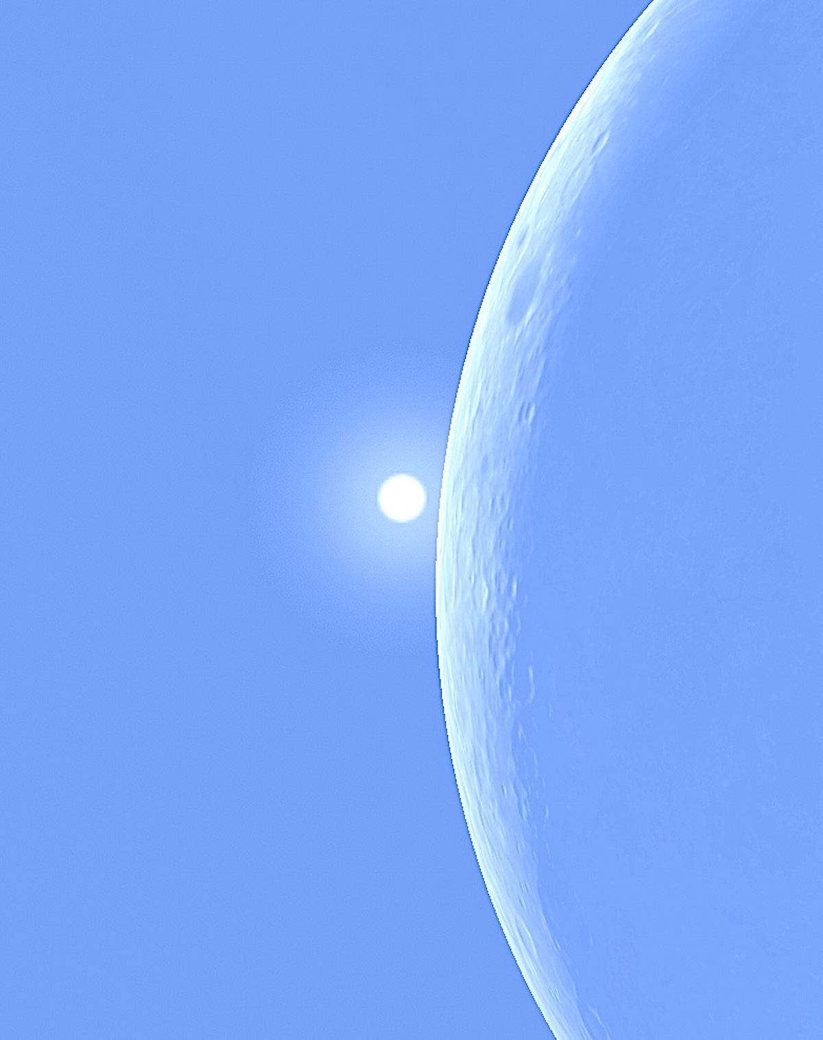 Venere sta per essere occultata. Ecco cosa si potrà osservare il 19 settembre con un telescopio attorno alle ore 14.25 da una località nel centro Italia. Elaborazione realizzata con il software Stellarium