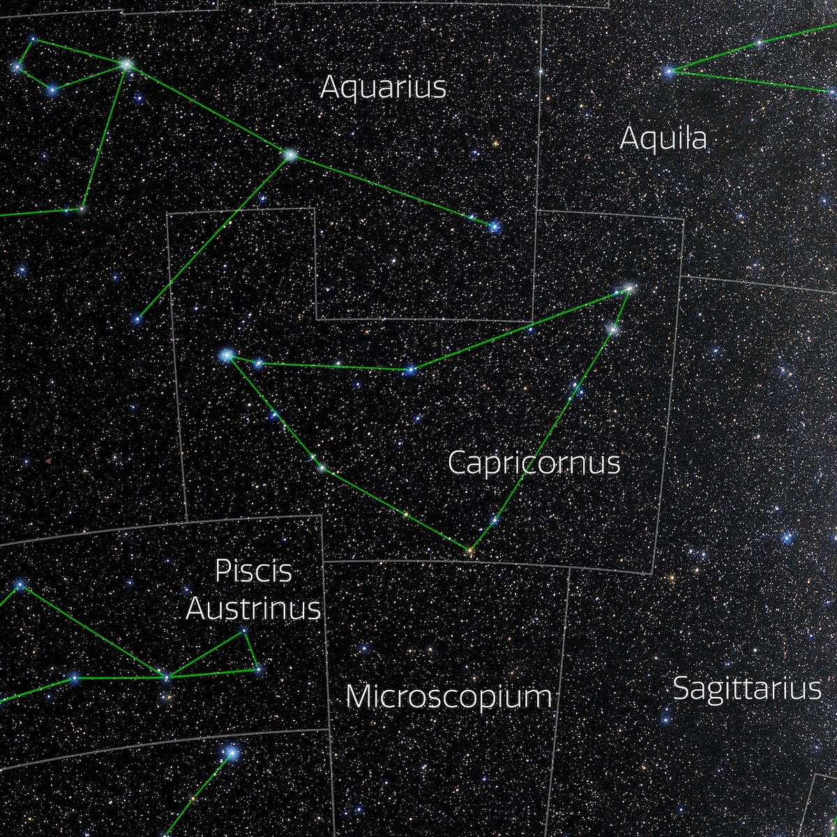 Foto della costellazione del Capricorno tratta dal sito web 88 Constellations Project di NOIRLab. Credit: Slawik / NOIRLab / NSF / AURA / M. Zamani