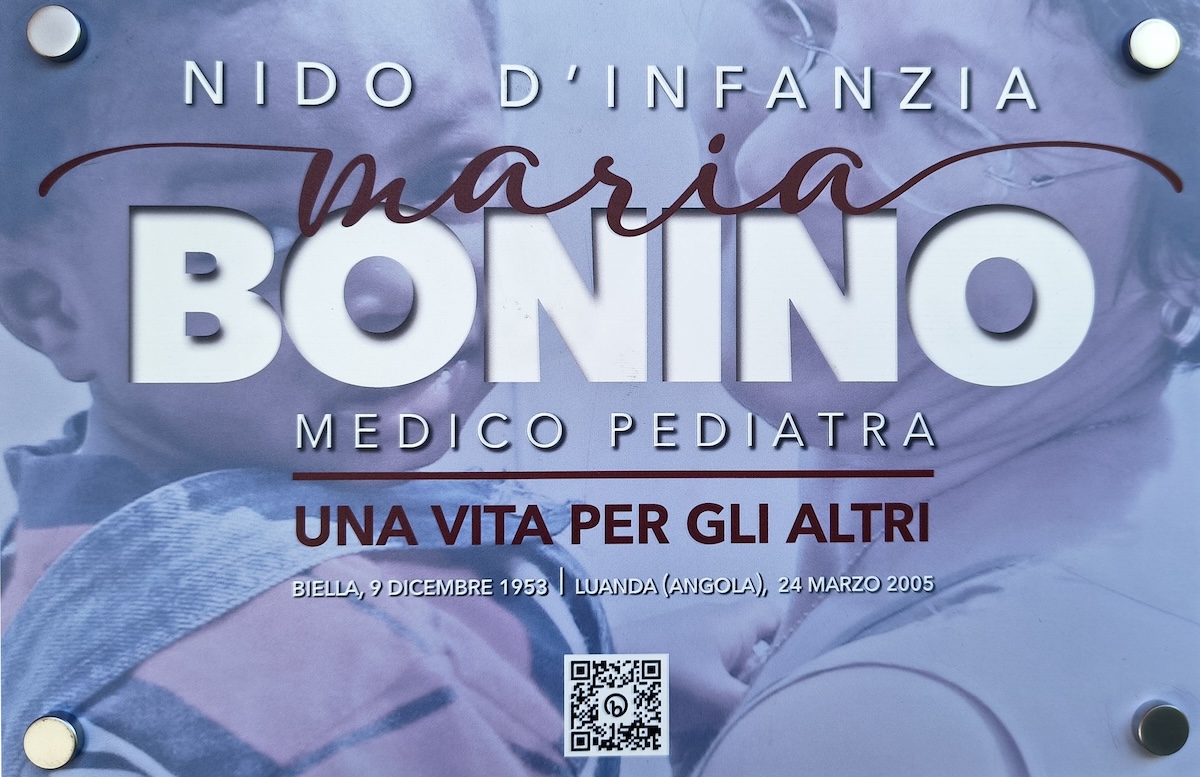La targa commemorativa per Maria Bonino all'asilo nido del quartiere Dora