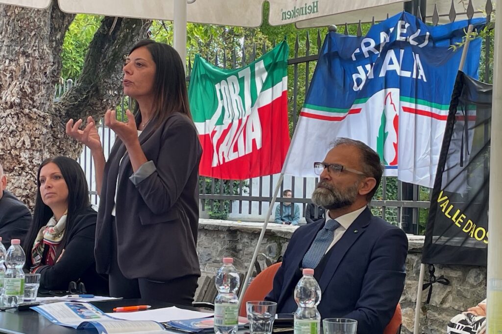 I candidati del centrodestra alle comunali di Aosta Sonia Furci e Giovanni Girardini