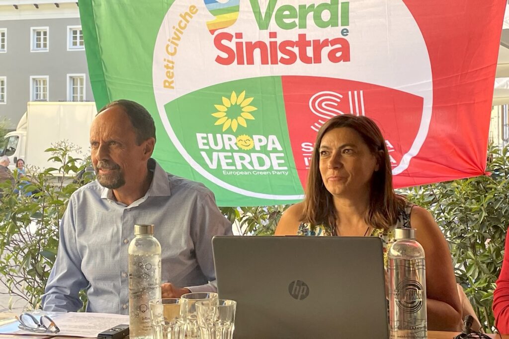I candidati Sindaco e Vicesindaca di Avs per Aosta Eugenio Torrione e Katya Foletto