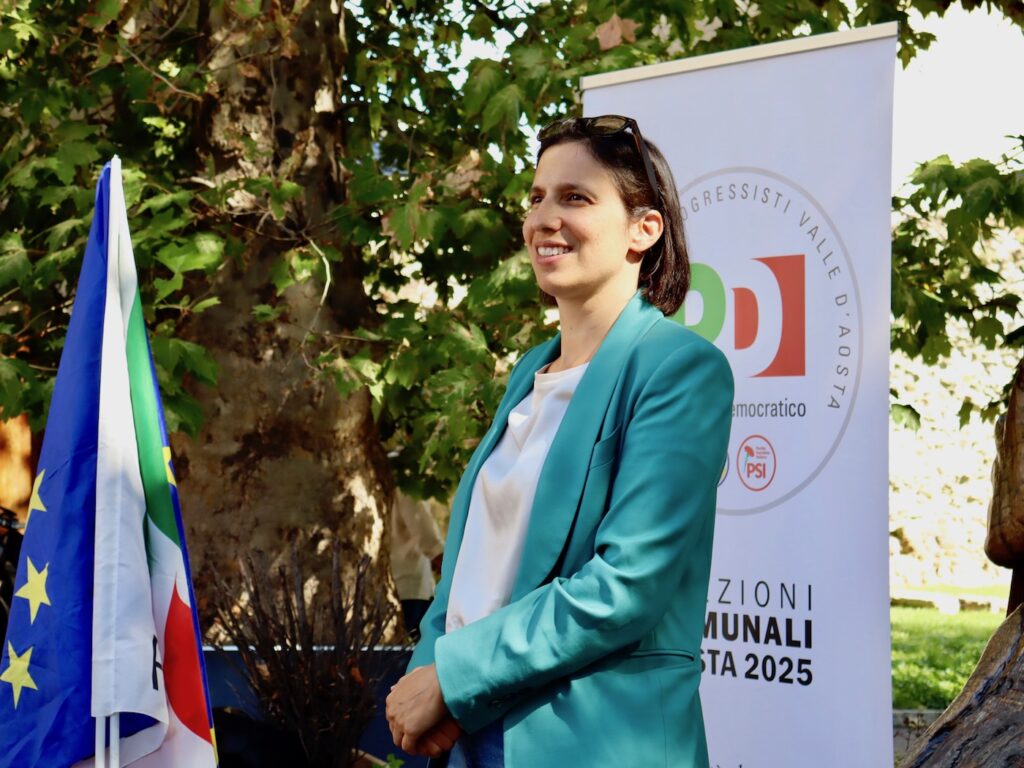 La segretaria del PD Elly Schlein ad Aosta Foto Alice Dufour