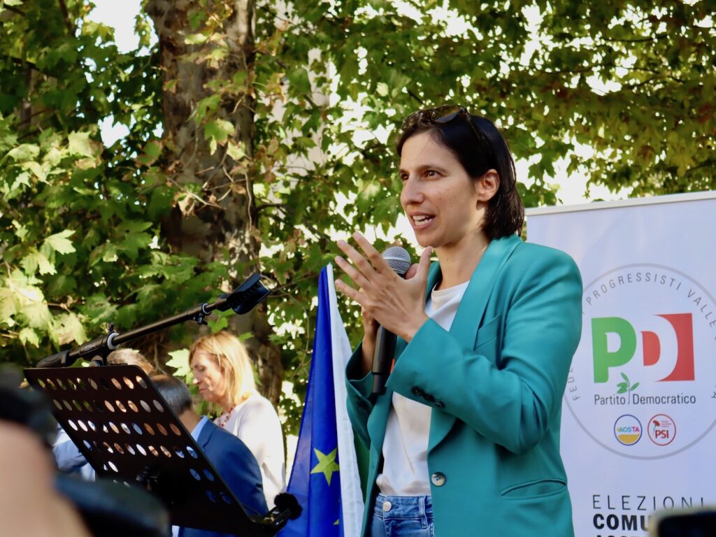 La segretaria del PD Elly Schlein ad Aosta Foto Alice Dufour