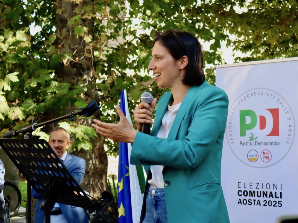 La segretaria del PD Elly Schlein ad Aosta Foto Alice Dufour