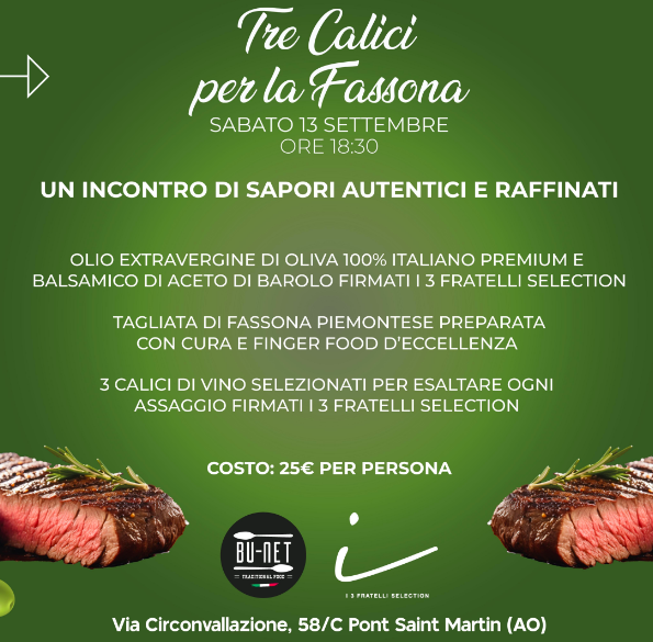 Locandina Tre calici per la Fassona