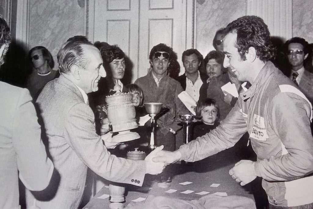 Montaldo premiato al Rally Valle d'Aosta del 1975