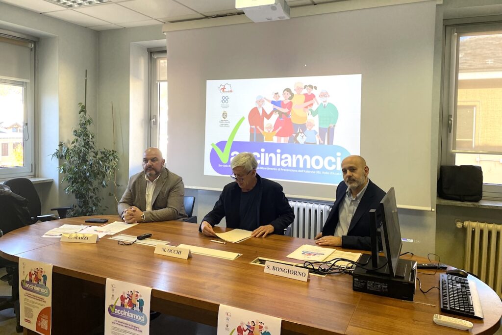 La presentazione della campagna vaccinale contro l'influenza ed il Covid. Da sx: Marzi, Occhi e Bongiorno